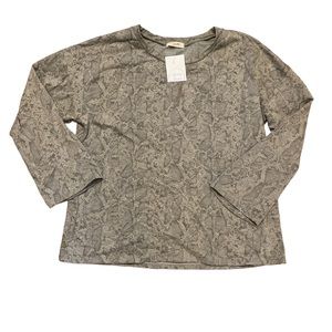 NWT snake print long sleeve top sz M